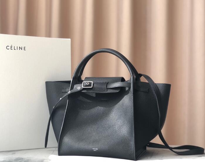 CELINE スーパーコピー  スモール ビッグバッグ ウィズ ロングストラップ BLACK 189313A4U.38NO